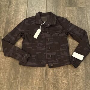 New with tags black camo denim jacket